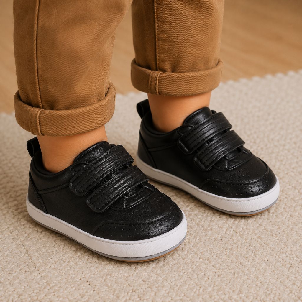 chaussure bébé garçon NéoPas noire fermeture double velcro