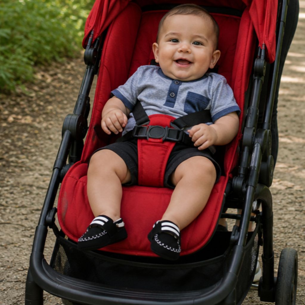 chaussure bébé garçon Nilo noire poussette sentier