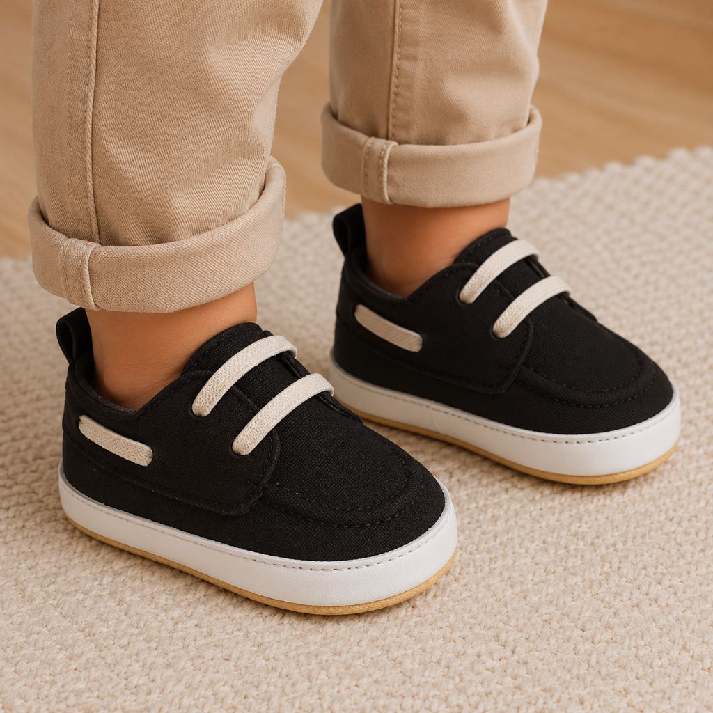 chaussure bebe Bibou noire cuir souple 