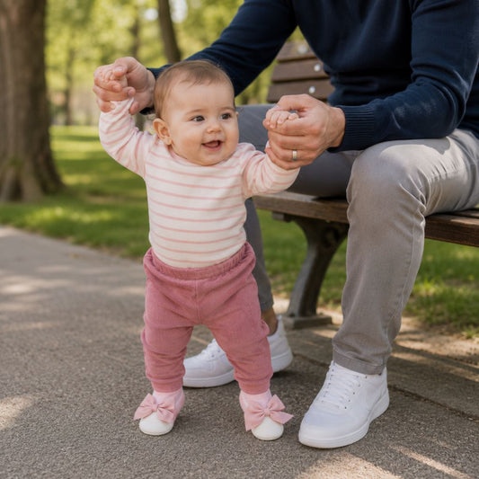 chaussure bebe fille Loulou rose premiers pas