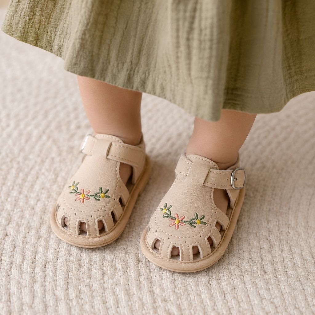 chaussure bebe fille Mimi beige antidérapante