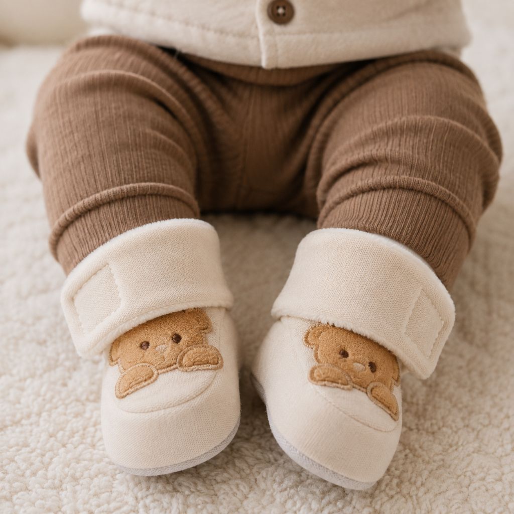 chaussure bebe Toudou ourson brun fermeture velcro