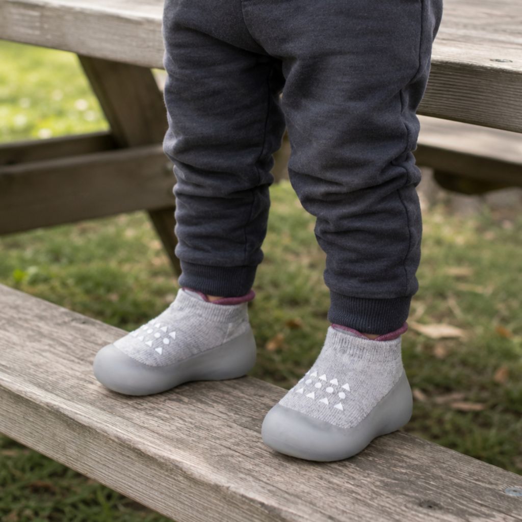chaussure bebe Troti grise antidérapante