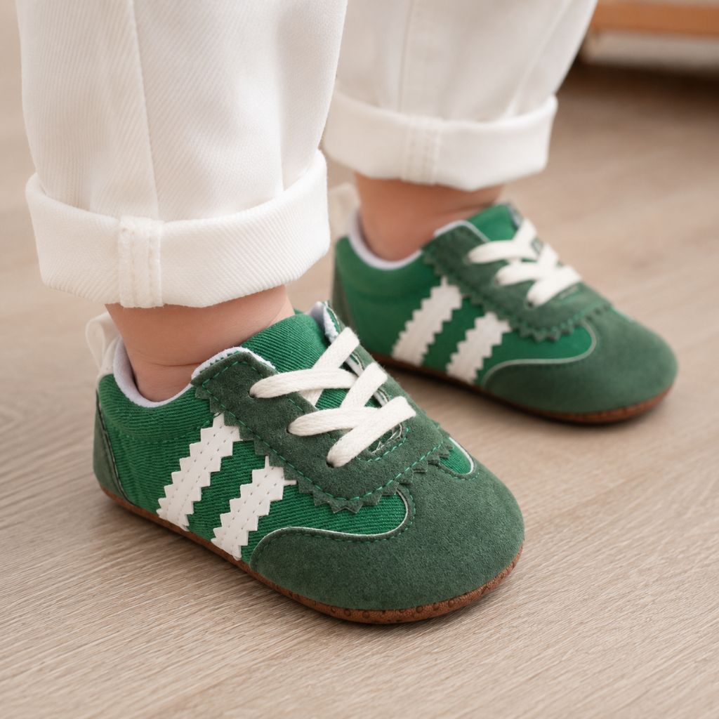 chaussure pour bébé Nova verte bonne tenue
