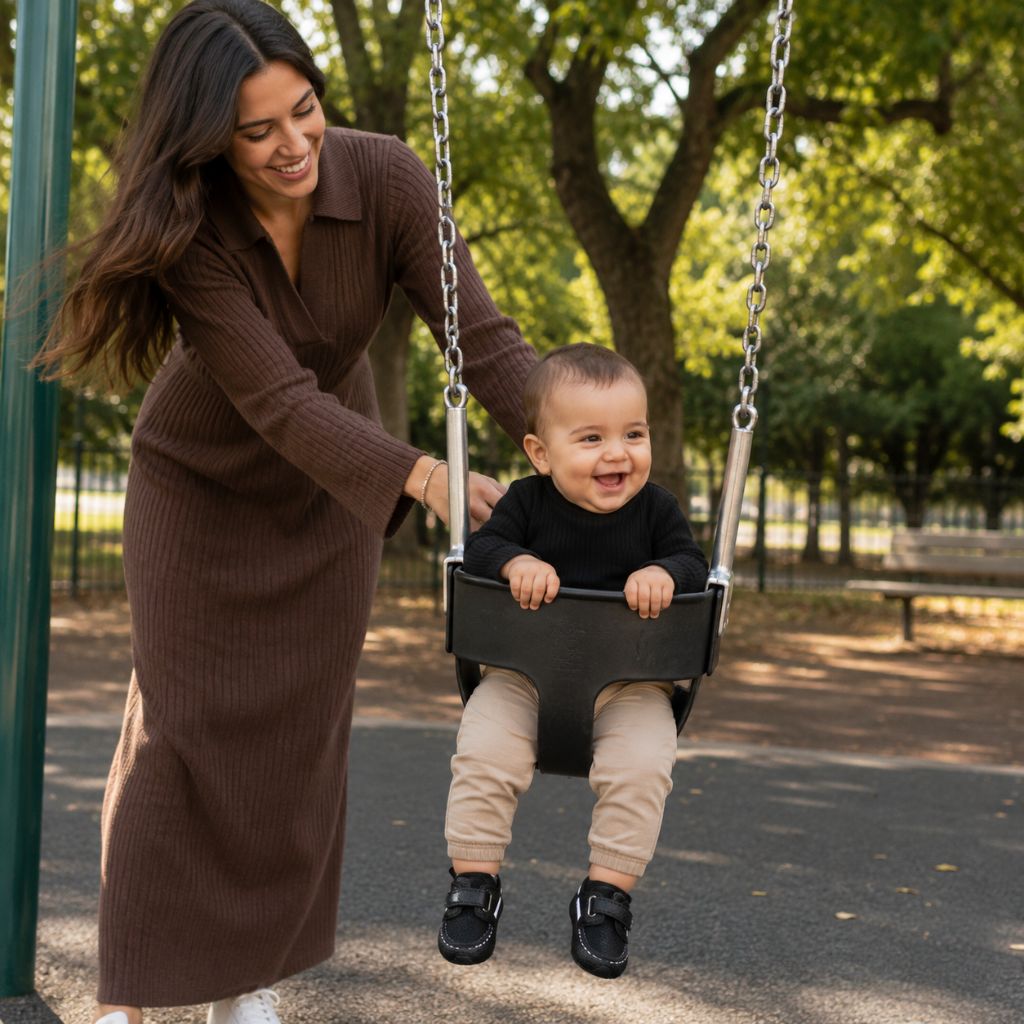 chaussure pour bébé Pradi noire balançoire maman