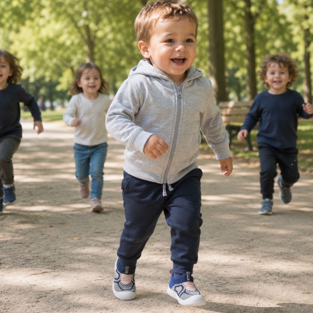 chaussure pour bébé Sora bleue courir amis