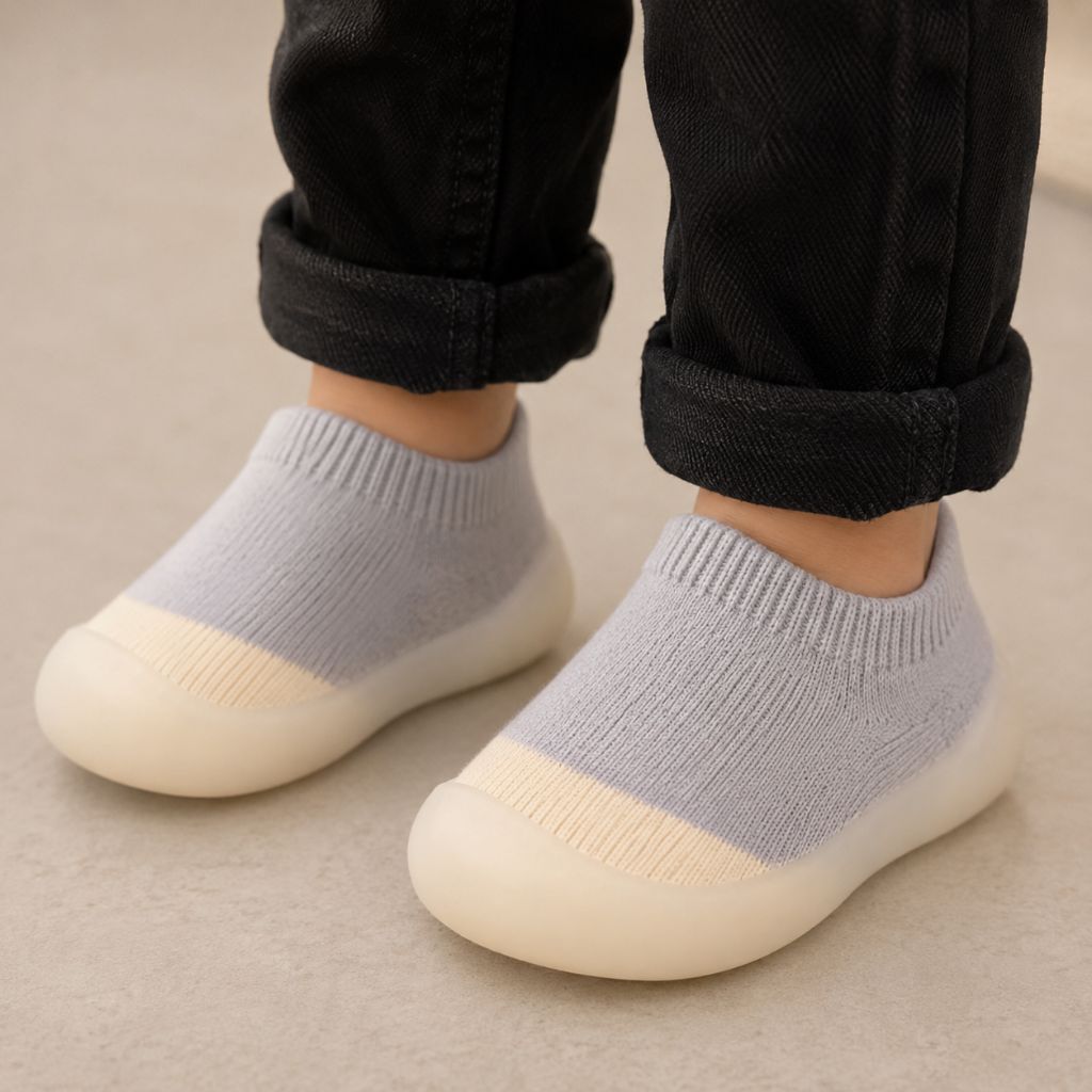 chaussures bebe Doudi grises antidérapantes