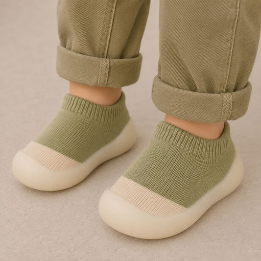 chaussures bebe Doudi vertes faciles enfiler