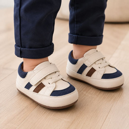 chaussures bebe Milo bleues confortables