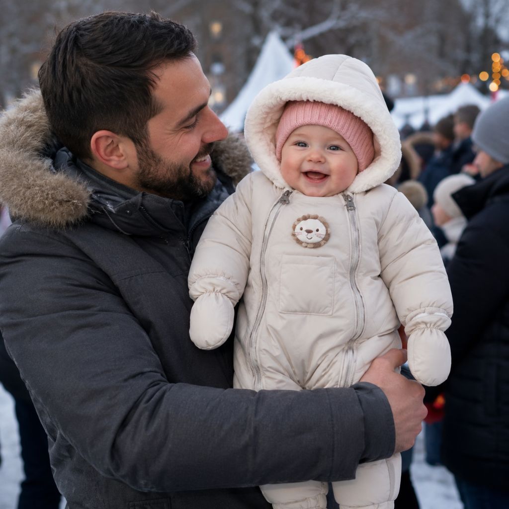 combinaison bébé hiver Cocoon beige mitaines amovibles