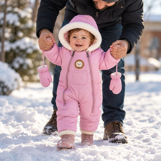 combinaison bébé hiver Cocoon rose premiers pas neige