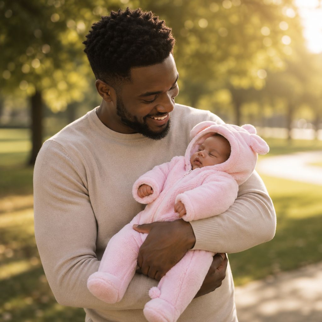 combinaison bebe Novali rose promenade papa