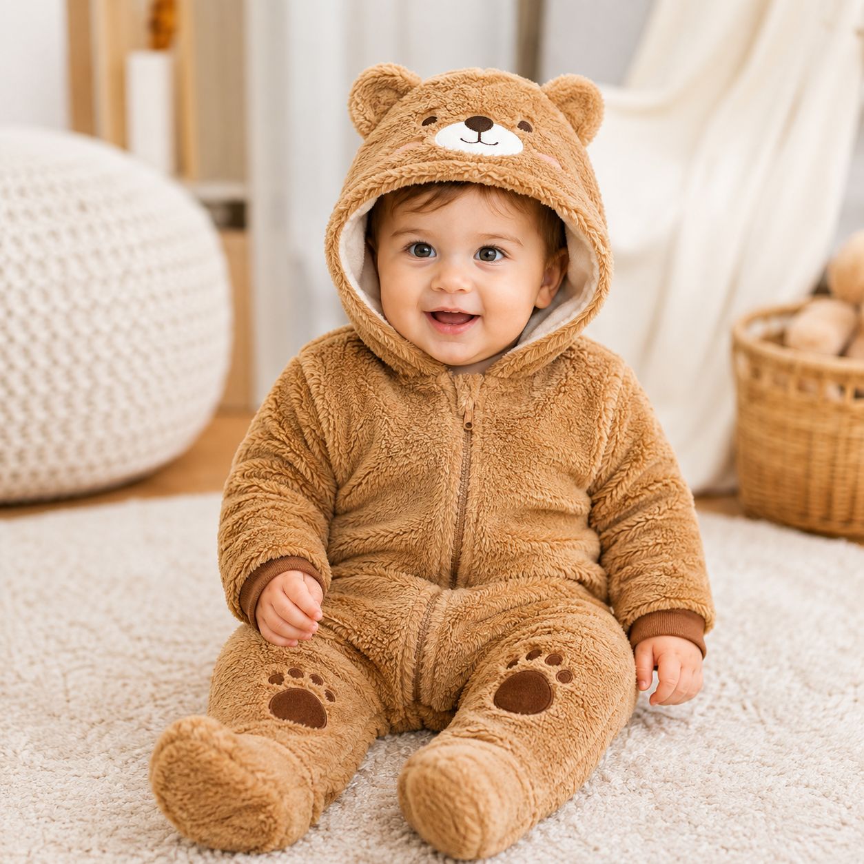 combinaison bebe Softy Baby marron doublure confortable