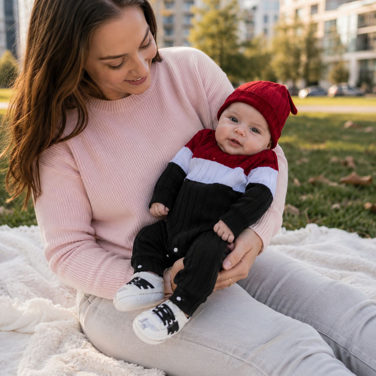 combinaison bebe Tendrel rouge parc maman 