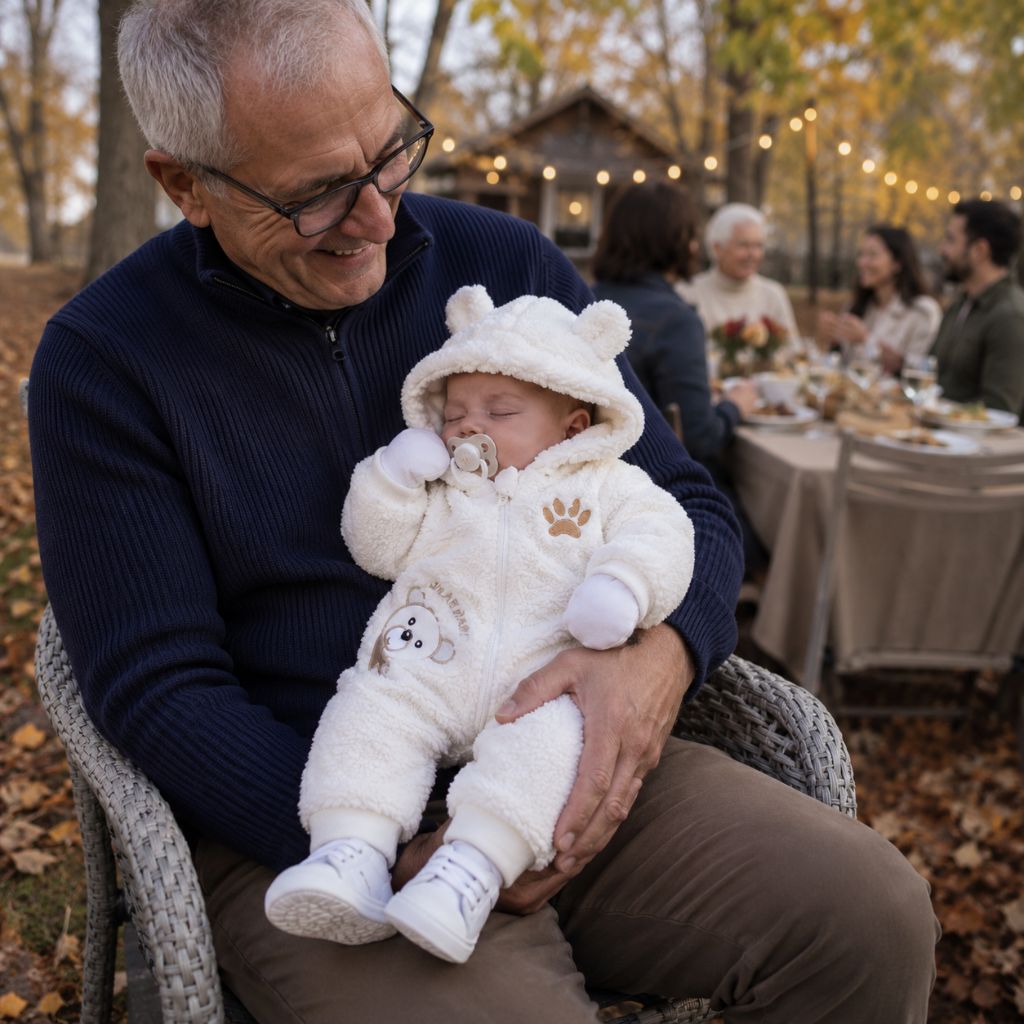 combinaison bebe Velya blanche papi automne famille