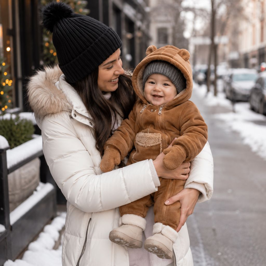combinaison hiver bebe Milo marron ville maman hiver