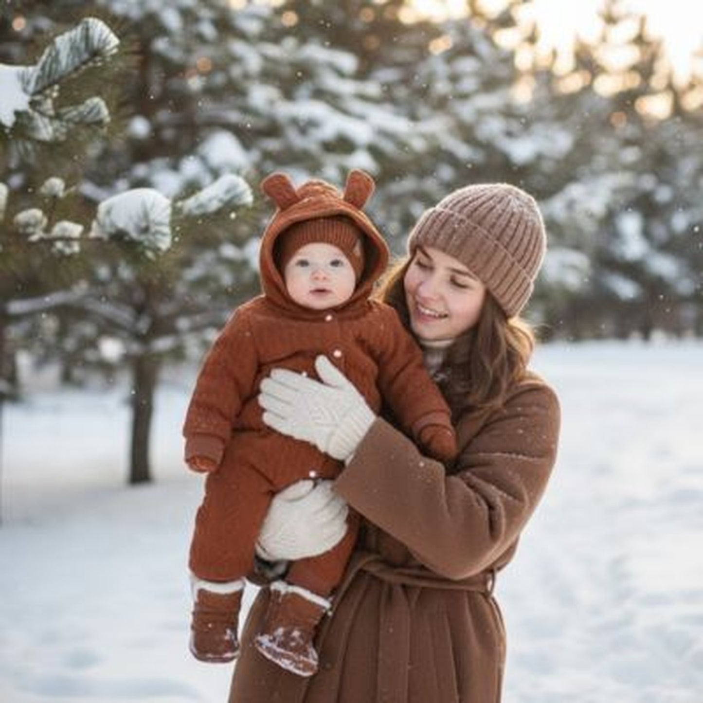 combinaison hiver bebe Svenska marron oreilles mignonnes