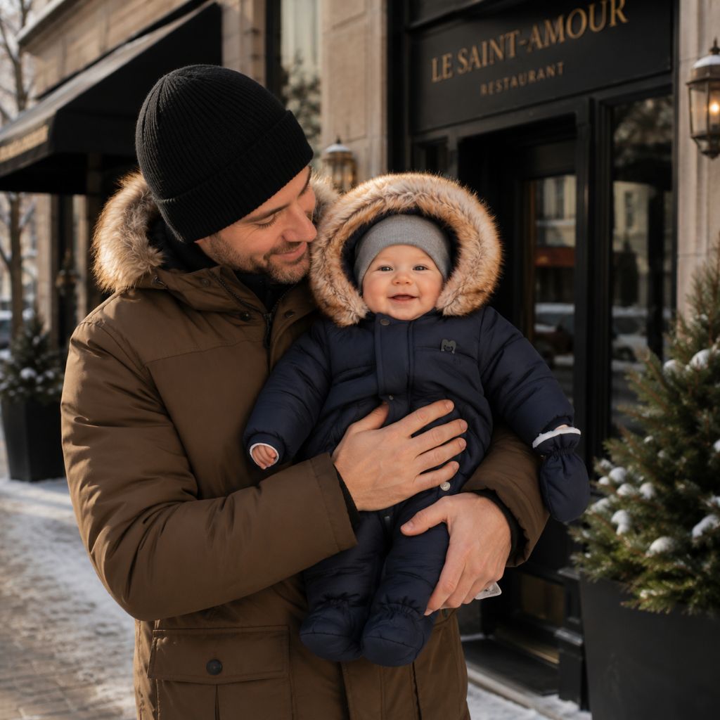 combinaison hiver bebe Yukon marine sortie resto papa