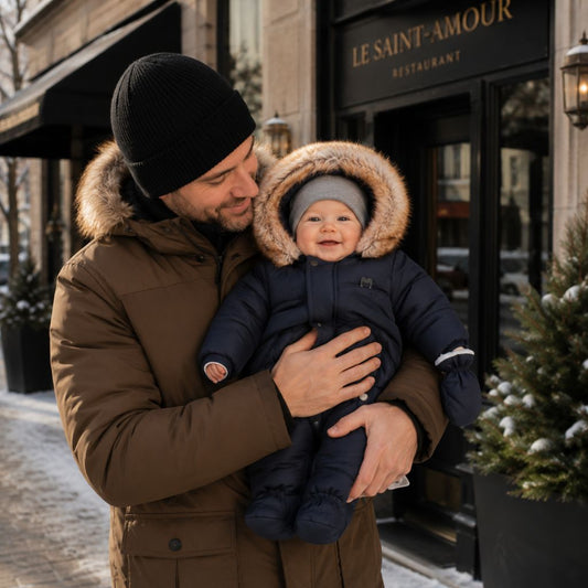 combinaison hiver bebe Yukon marine sortie resto papa