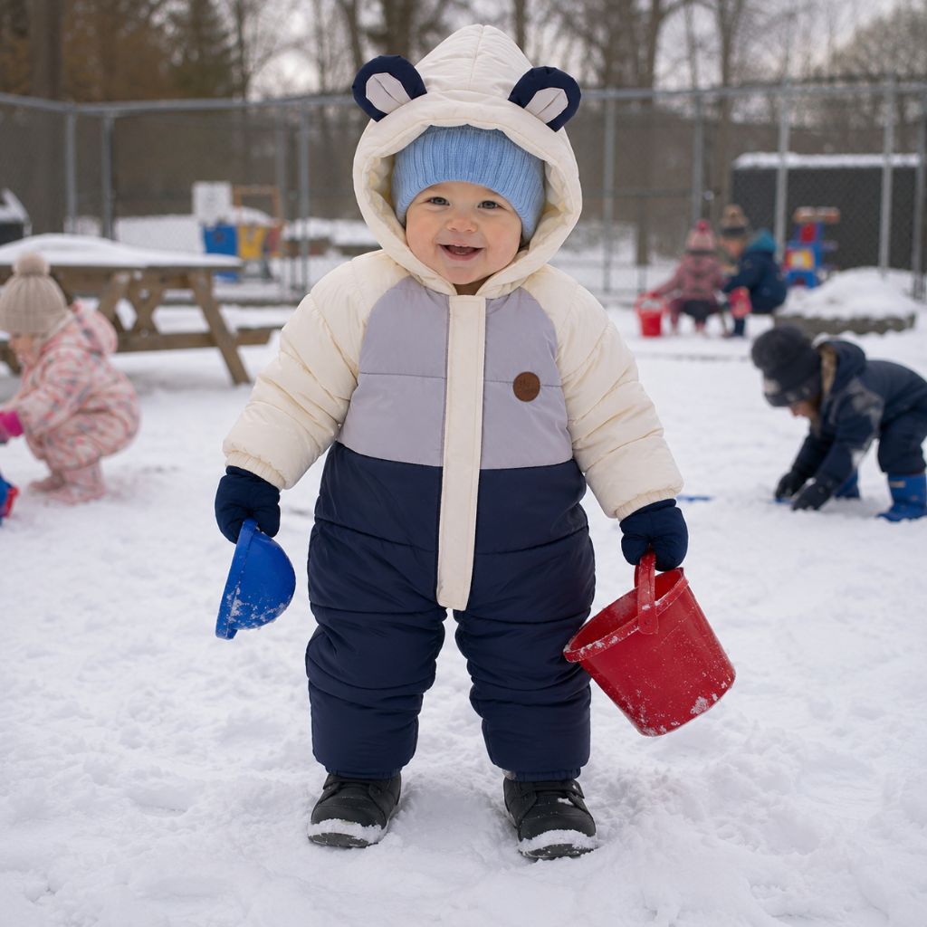 combinaison hiver pour bebe Blizzard bleue jouer neige