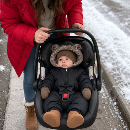 combinaison hiver pour bebe Lunea noire en voiture