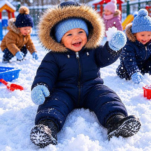 combinaison hiver pour bebe Polaire bleue jouer neige