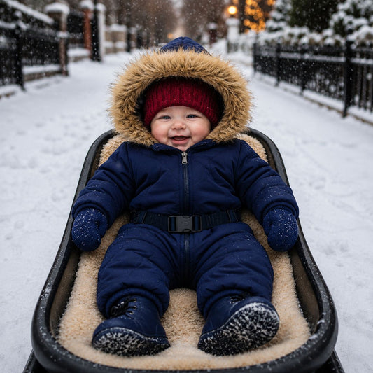 combinaison hiver pour bebe Polaire bleue traineau 