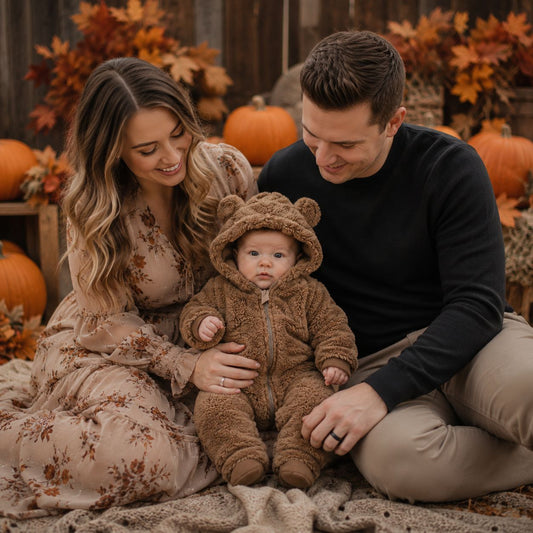 combinaison pour bebe BebeZen marron photo automne