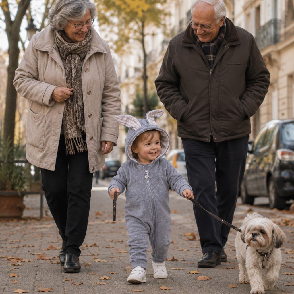 combinaison pour bebe Éloria grise promenade automne