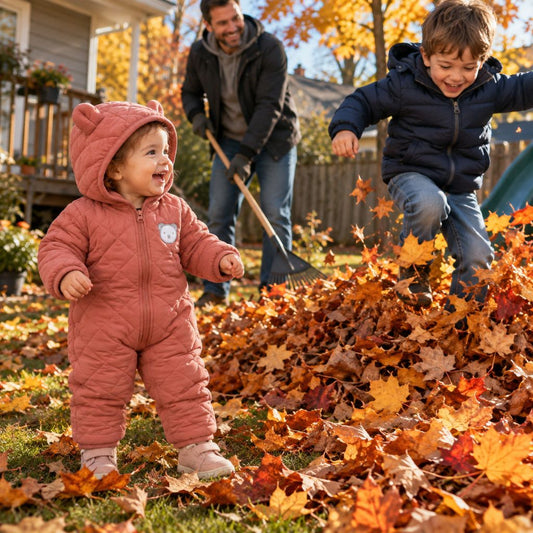combinaison pour bebe MiniLoom cerise plaisir jouer feuilles frère