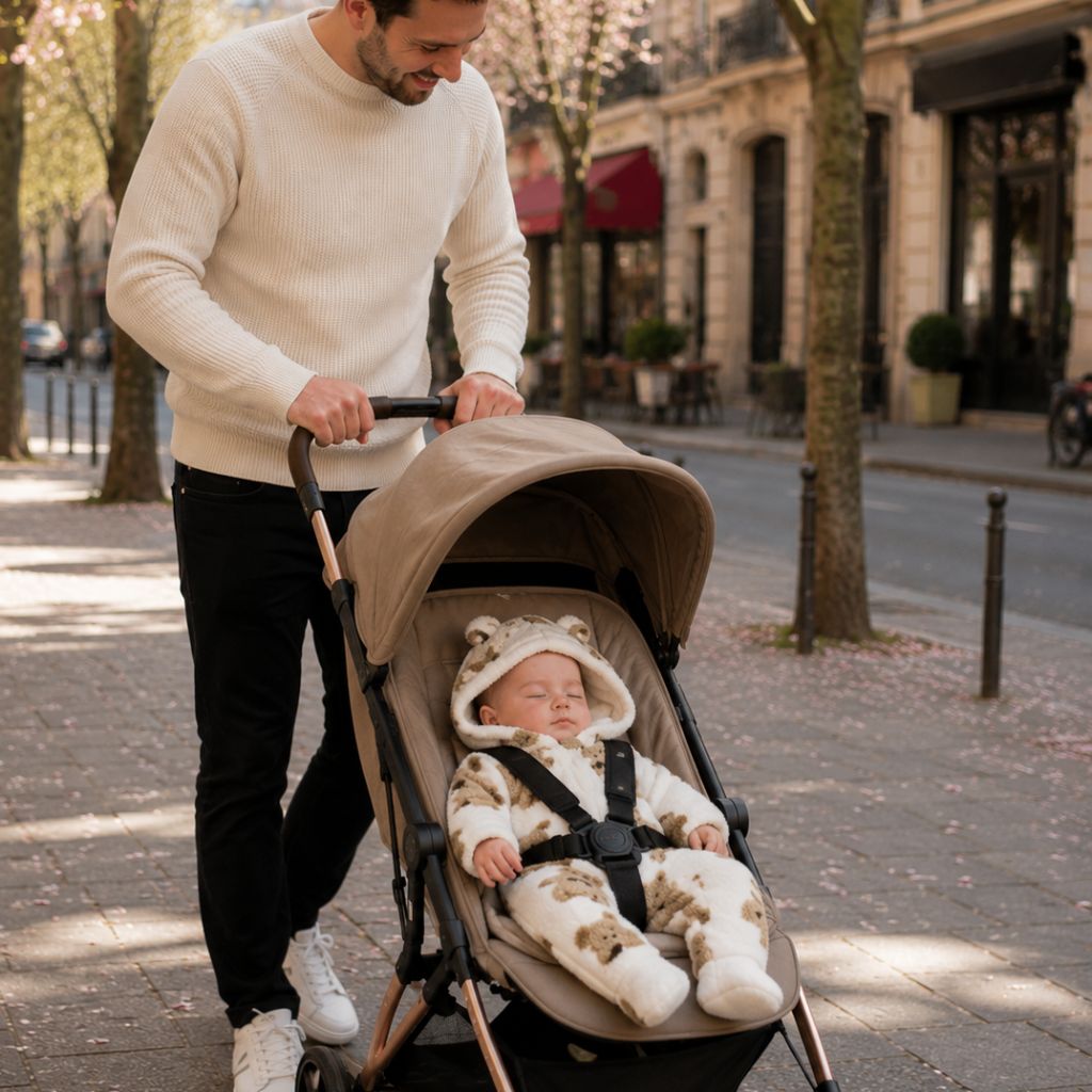 combinaison bebe Ourson Douillet poussette ville printemps
