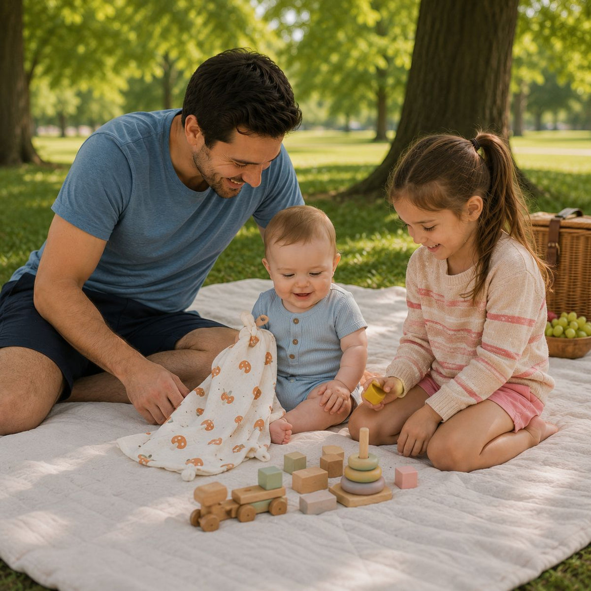couverture bebe Nuage de Câlin champignons doudou jouer herbe