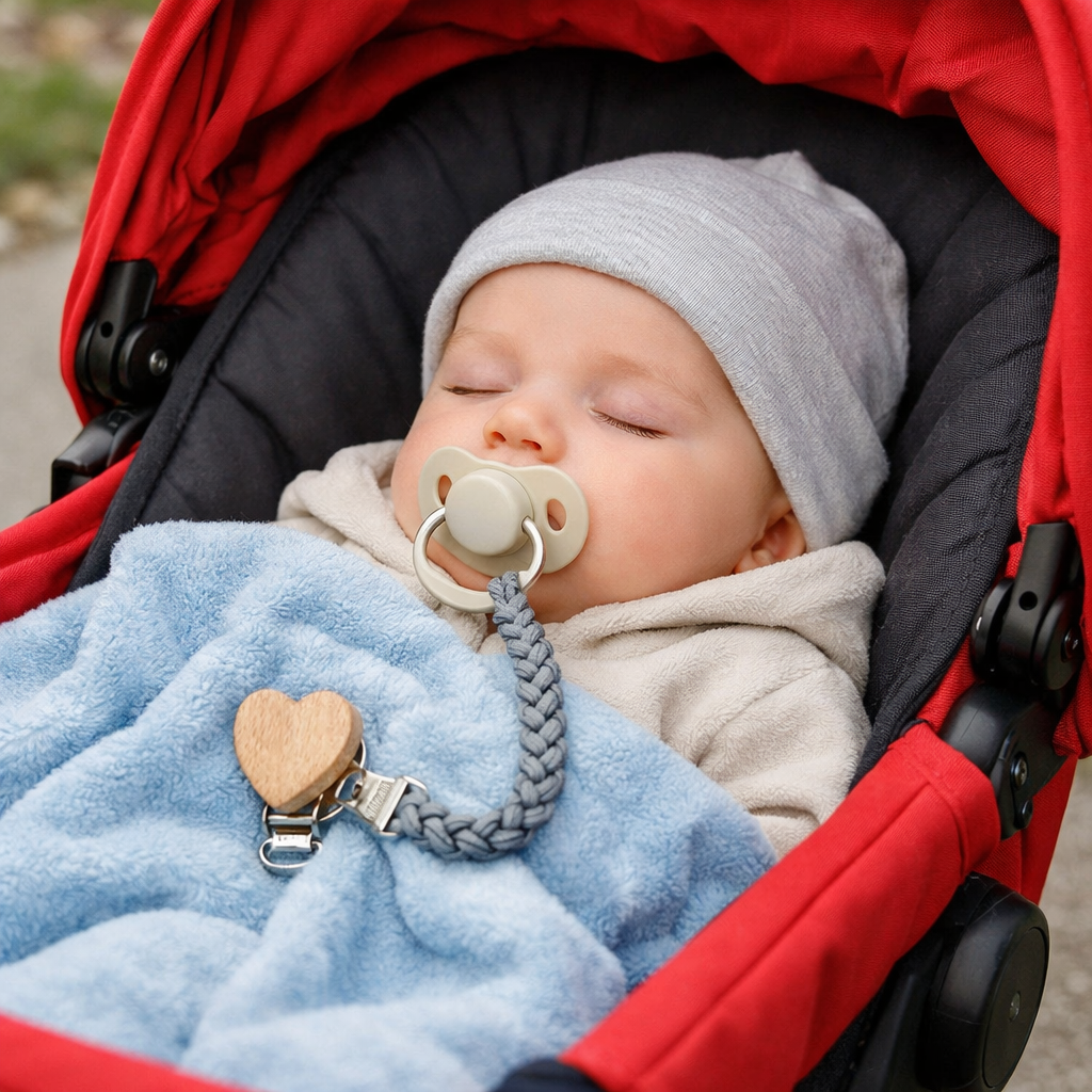 Un paisible dodo avec son attache suce cœur grise