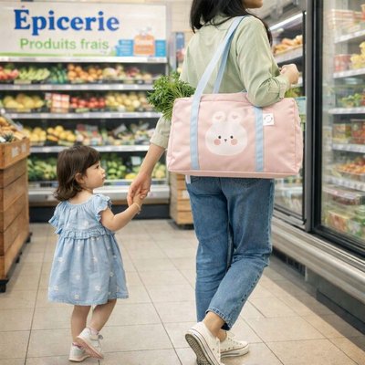 Notre sac de naissance bébé peut devenir le sac pur les courses tout en gardant les essentiels pour votre enfant