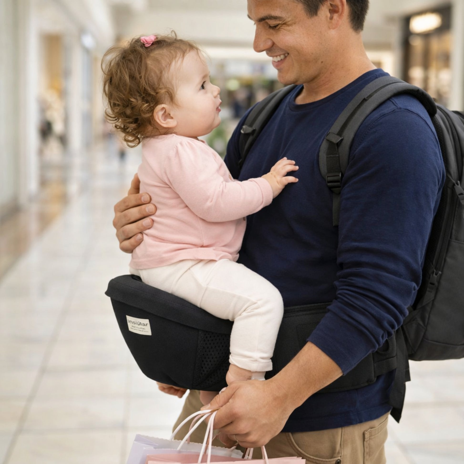faire courses bébé contre vous porte bébé physiologique Doux Réconfort