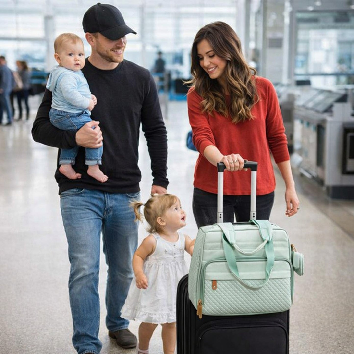 Un sac a dos a langer qui transforme vos voyages en s'attachant à votre valise de façon efficace et sécuritaire