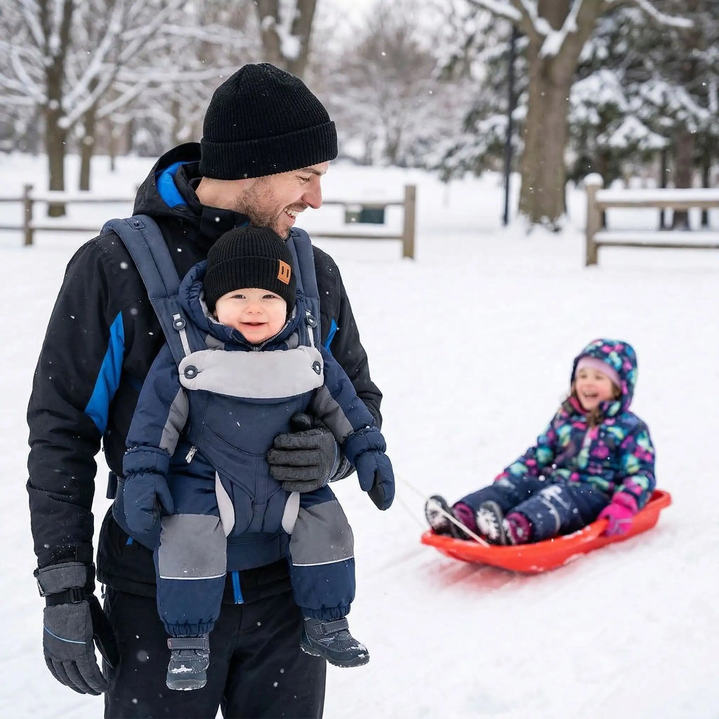 S'amuser au parc confortable bonnet pour bebe au tricot noir