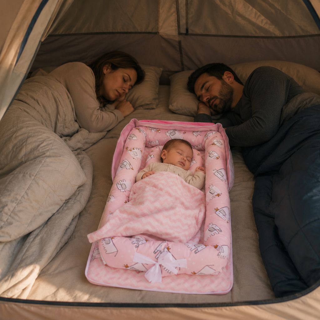 lit bebe de voyage BabyNest éléphants dormir camping