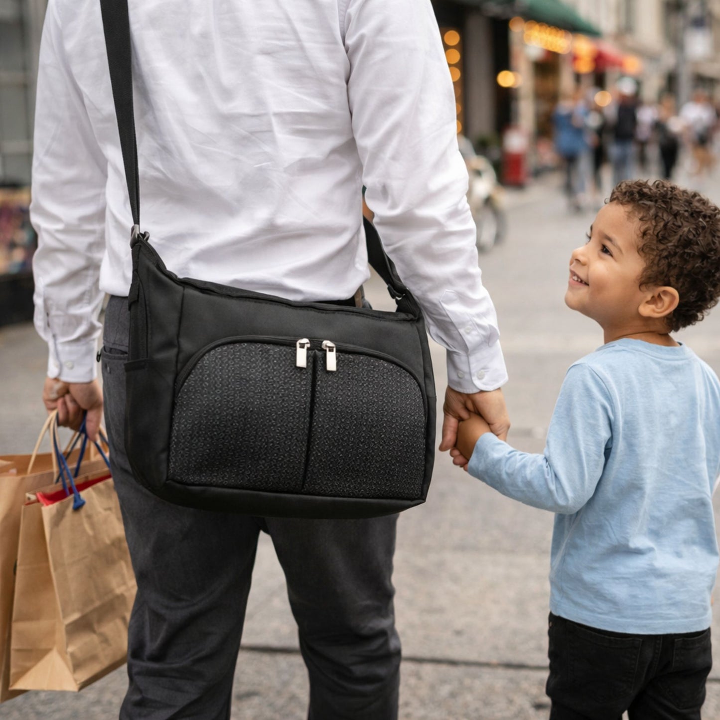 mini sac a langer noir unisexe