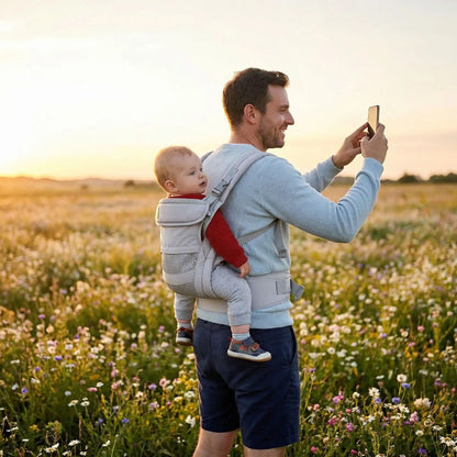 Photographier la nature avec bébé dans porte bebe