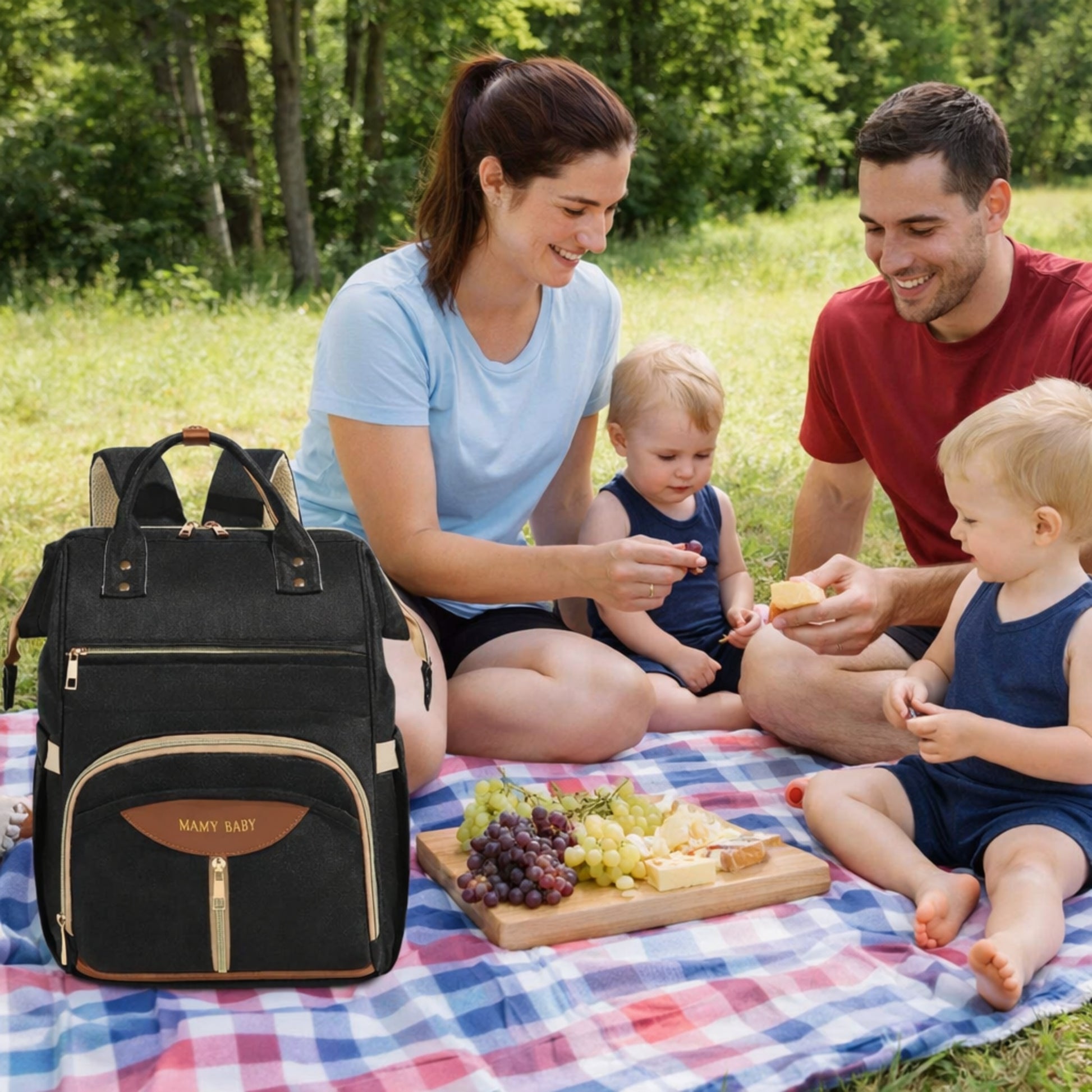 Les pique-nique sont faciles avec notre sac à dos à langer