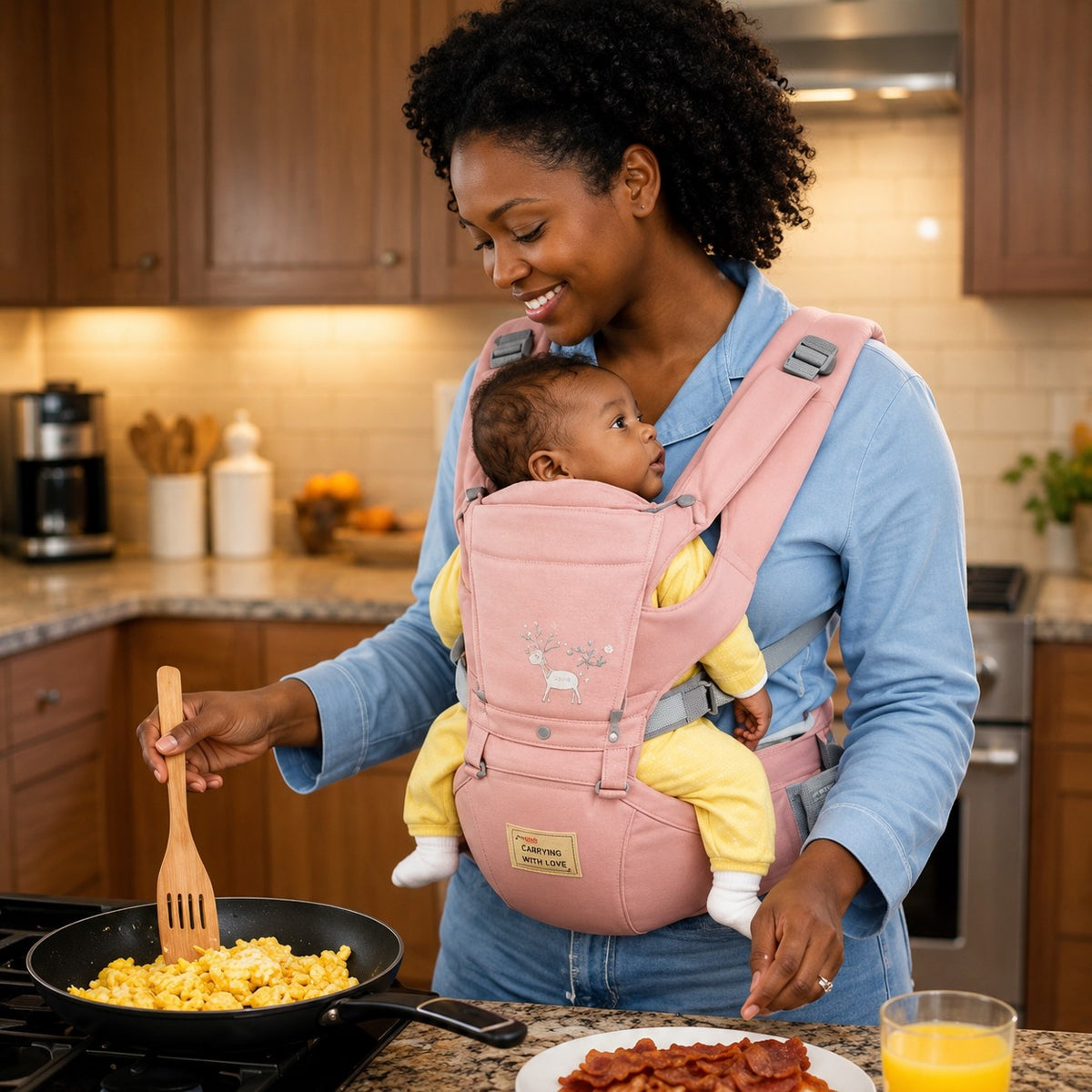 préparation déjeuner tranquille porte bébé Nidoo