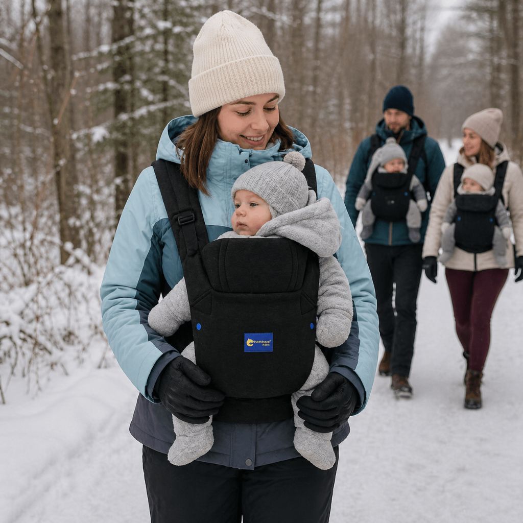 porte bébé Portéa noir randonnée d'hiver
