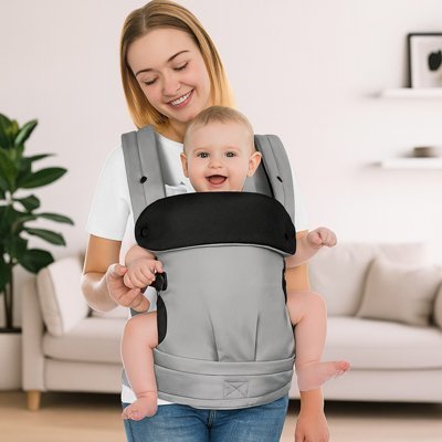 Porte-bébé physiologique Confort Sécurisé couleur gris