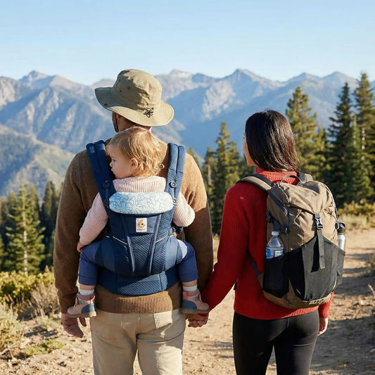 porte bebe dorsal randonnee bleu motifs casse-tête pour le trekking