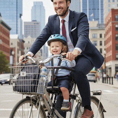 porte bebe velo pour aller porter bébé à la crèche 