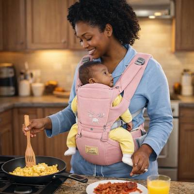 Préparer le déjeuner avec votre petit bien blottit c'est possible avec ce porte bébé confortable