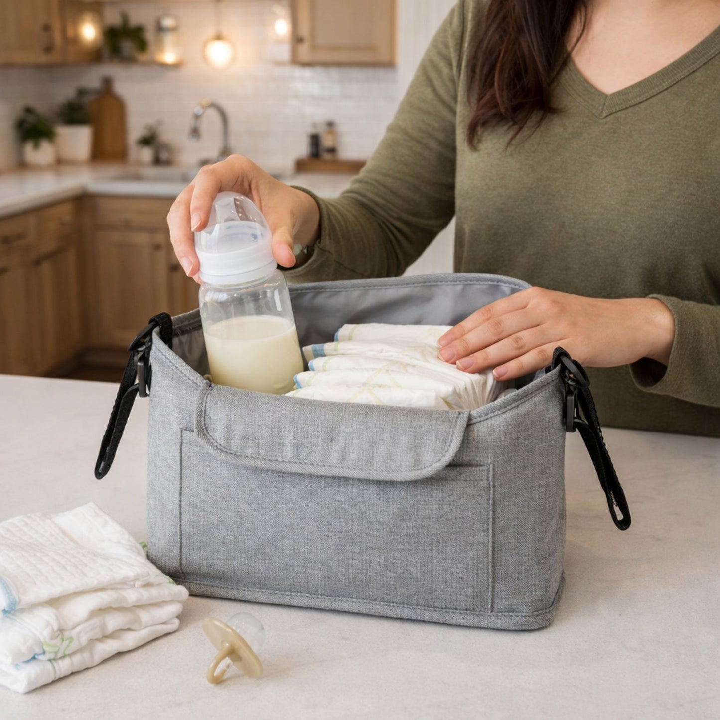 Préparation pour départs avec mini sac a langer