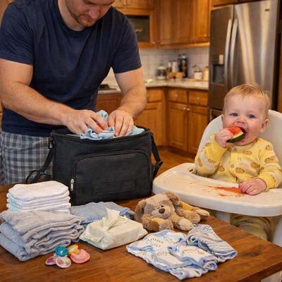 Avec le sac à langer l'Instinctif, faire les bagages de bébé est un vrai jeu d'enfant