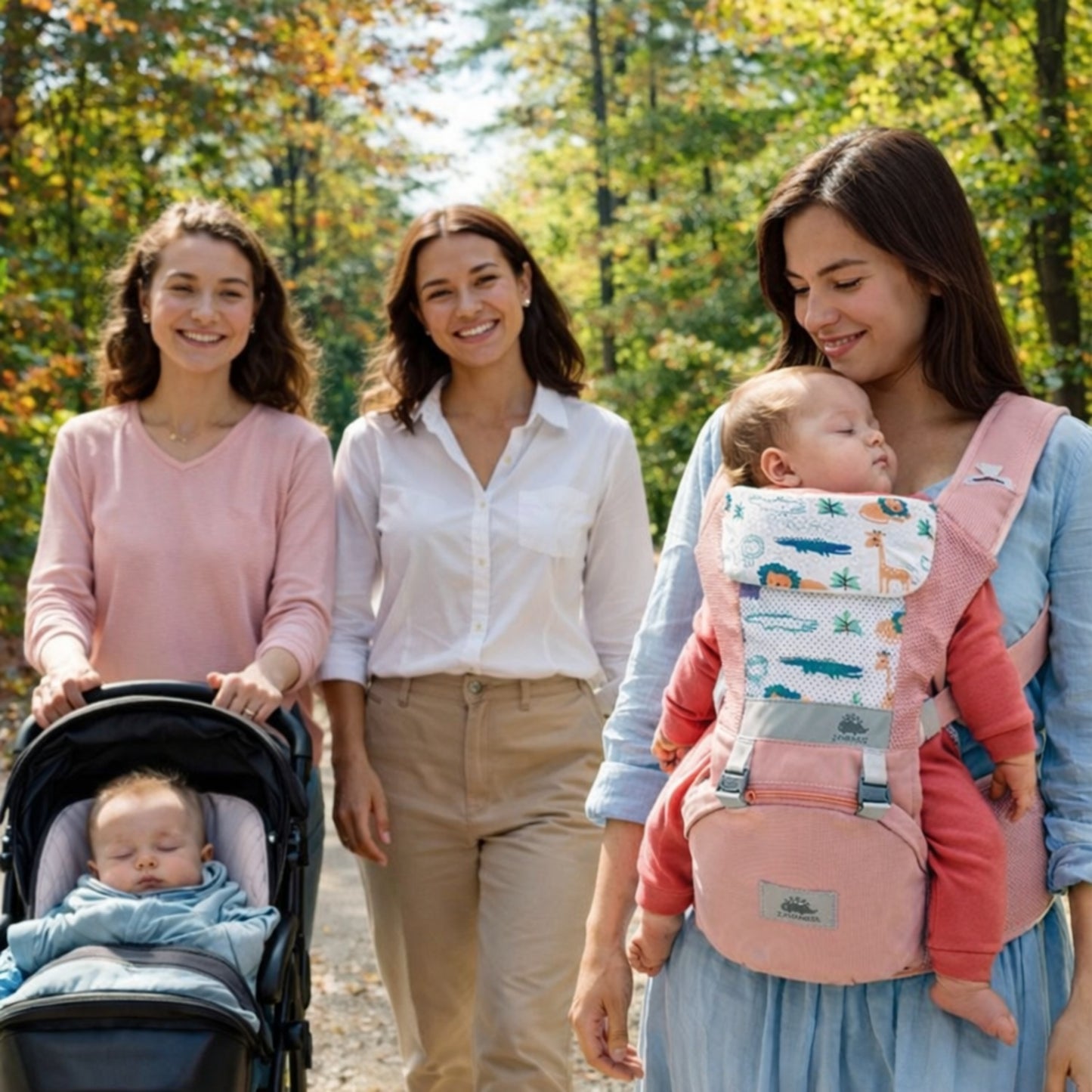 Profitez des amies bébé bien blottit contre vous c'est possible avec le porte bébé 